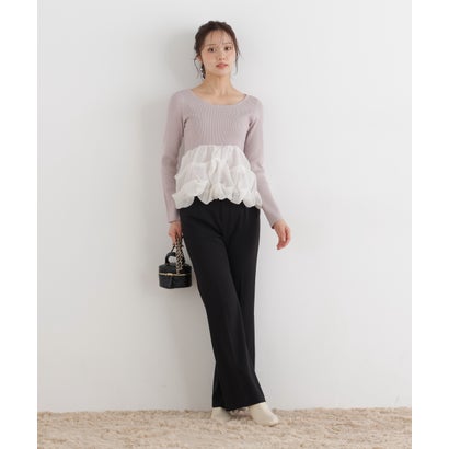 プロポーションボディドレッシング PROPORTION BODY DRESSING ＜a/mie＞タックバルーンリブニット （ブラック）｜詳細画像