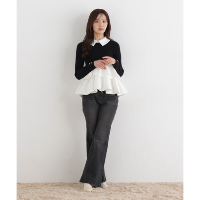 ＜a/mie＞フレアーデニムパンツ 26AW （インディゴ）｜詳細画像