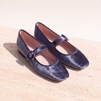 プリティ・バレリーナ Pretty Ballerinas CAMILLE mary jane velvet / カミーユ メリージェーン ベルベット バレエシューズ （AZUL-AZUL）｜詳細画像