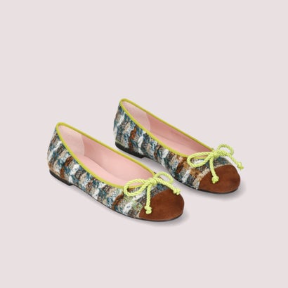 プリティ・バレリーナ Pretty Ballerinas ROSARIO cap-toe / ロザリオ キャップトゥ バレエシューズ （CACAO-ESMERALDA）｜詳細画像