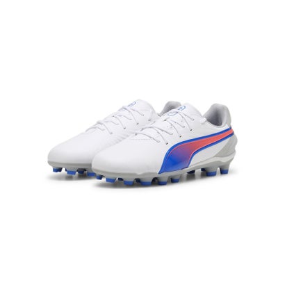 プーマ/キッズ/キング マッチ HG/AG+MID JR （PUMA WHITE-BLUEMAZING-FLAT L）｜詳細画像
