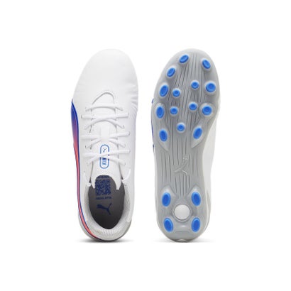 プーマ/キッズ/キング マッチ HG/AG+MID JR （PUMA WHITE-BLUEMAZING-FLAT L）｜詳細画像