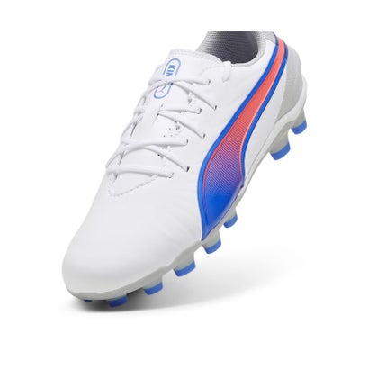 プーマ/キッズ/キング マッチ HG/AG+MID JR （PUMA WHITE-BLUEMAZING-FLAT L）｜詳細画像