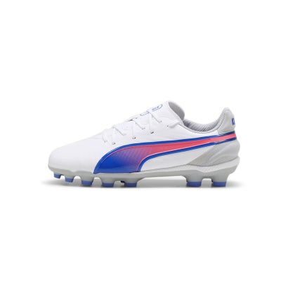 プーマ/キッズ/キング マッチ HG/AG+MID JR （PUMA WHITE-BLUEMAZING-FLAT L）｜詳細画像