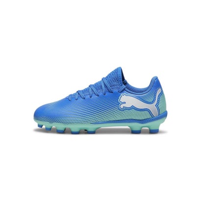 プーマ/キッズ/フューチャー 7 プレイ HG/AG + MID JR （HYPERLINK BLUE-MINT-PUMA WHI）｜詳細画像