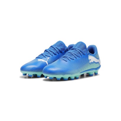 プーマ/キッズ/フューチャー 7 プレイ HG/AG + MID JR （HYPERLINK BLUE-MINT-PUMA WHI）｜詳細画像