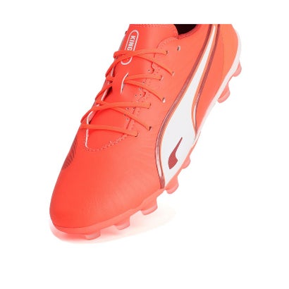プーマ/キッズ/キング マッチ HG/AG+MID JR （GLOWING RED-PUMA WHITE-RED F）｜詳細画像