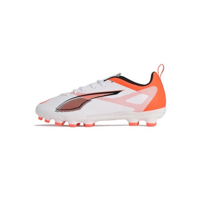 プーマ/キッズ/ウルトラ 5 プレイ HG/AG + MID JR （PUMA WHITE-PUMA BLACK-GLOWIN）｜詳細画像