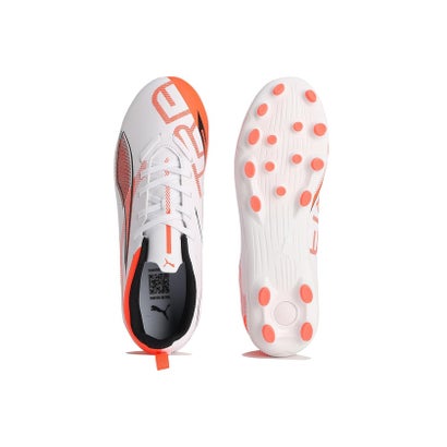 プーマ/キッズ/ウルトラ 5 プレイ HG/AG + MID JR （PUMA WHITE-PUMA BLACK-GLOWIN）｜詳細画像
