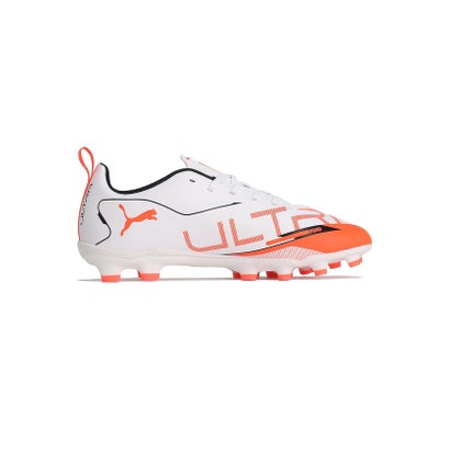プーマ/キッズ/ウルトラ 5 プレイ HG/AG + MID JR （PUMA WHITE-PUMA BLACK-GLOWIN）｜詳細画像