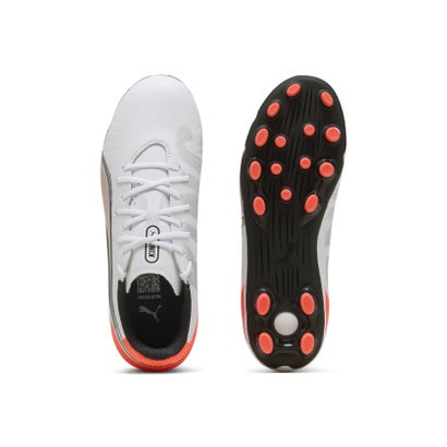 プーマ/キッズ/キング マッチ HG+MID JR （PUMA WHITE-GLOWING RED-PUMA）｜詳細画像