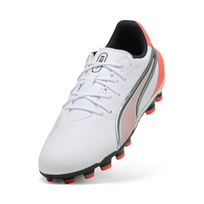 プーマ/キッズ/キング マッチ HG+MID JR （PUMA WHITE-GLOWING RED-PUMA）｜詳細画像