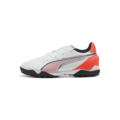プーマ/キッズ/キング マッチ TT+MID JR （PUMA WHITE-GLOWING RED-PUMA）｜詳細画像
