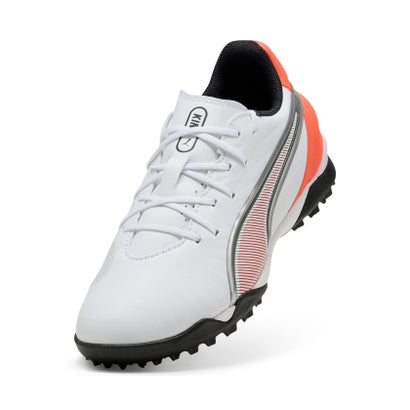 プーマ/キッズ/キング マッチ TT+MID JR （PUMA WHITE-GLOWING RED-PUMA）｜詳細画像