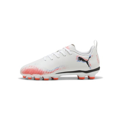 プーマ/キッズ/フューチャー 8 プレイ HG/AG + MID JR （PUMA WHITE-PUMA BLACK-GLOWIN）｜詳細画像