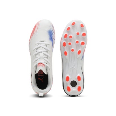 プーマ/キッズ/フューチャー 8 プレイ HG/AG + MID JR （PUMA WHITE-PUMA BLACK-GLOWIN）｜詳細画像