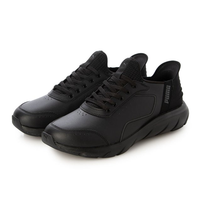 メンズ スニーカー SOFTRIDE フレックス LSL EASE IN ワイド_ 313769 （Black-Flat Dark Gray）