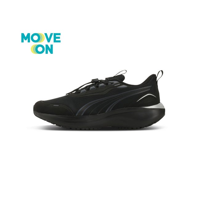 ユニセックス ソフトライド ムーブオン フダン AS ワイド ランニングシューズ Softride Move On F AS WD （Black-Black）