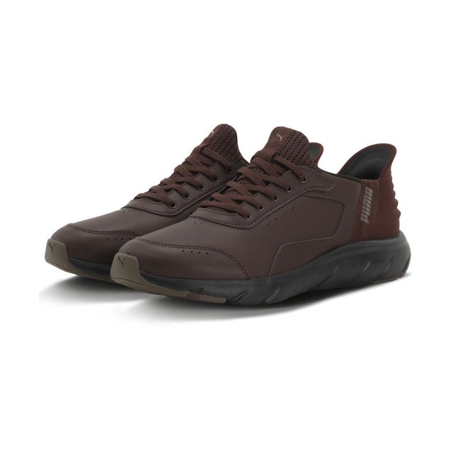 SOFTRIDE フレックス LSL EASE IN ワイド ユニセックス スニーカー デイリー スリッポン構造 軽量 立ったままスッと履 （CHOCOLATEFONDUE-MATTEBRON）