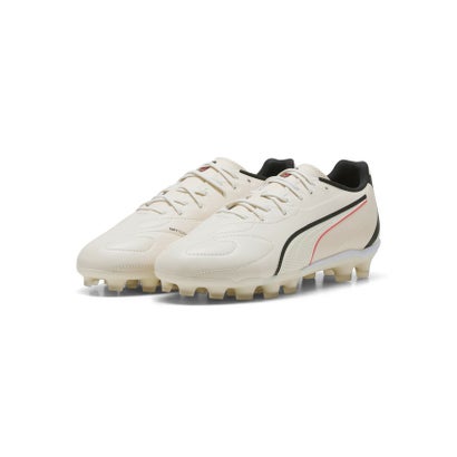 キッズ キング 20 マッチ HG/AG+MID サッカースパイク 20-24.5cm KING 20 MATCH HG+Mid Jr （Sugared Almond-PUMA Black-Ultra Red）｜詳細画像