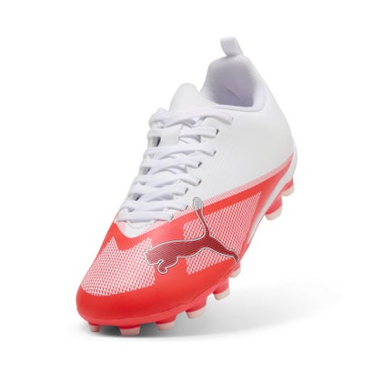 キッズ ウルトラ 7 プレイ HG/AG +MID サッカースパイク 20-24.5cm ULTRA 7 PLAY HG + Mid Jr （Ultra Red-PUMA Black-PUMA White）｜詳細画像