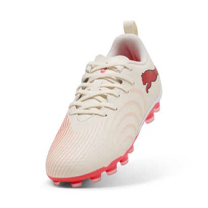 キッズ フューチャー 9 プレイ HG/AG + ミッド サッカースパイク 20-24.5cm FUTURE 9 PLAY HG + Mid Jr （Sugared Almond-PUMA White-Ultra Red-PUMA Black）｜詳細画像