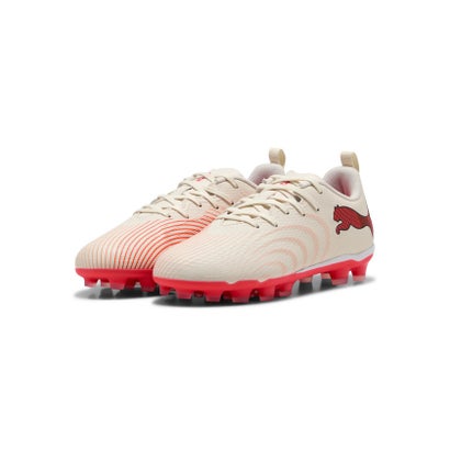 キッズ フューチャー 9 プレイ HG/AG + ミッド サッカースパイク 20-24.5cm FUTURE 9 PLAY HG + Mid Jr （Sugared Almond-PUMA White-Ultra Red-PUMA Black）｜詳細画像