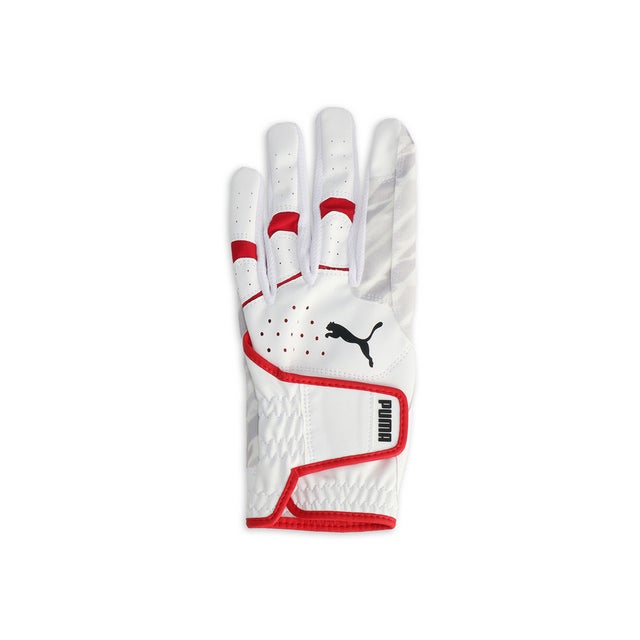 メンズ ゴルフ パワー グリップ グローブ 左手用 （Bright White-Red）
