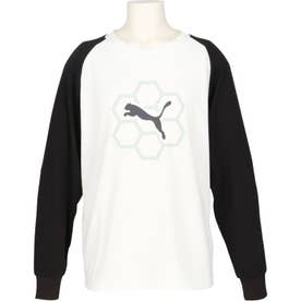 ACTIVE SPORTS ポリ LS Tシャツ ジュニア キッズ 子ども トップス 長袖 リサイクル素材 汗 吸収 発散 dryCELL機能 （02 PUMAWHITE-PUMABLACK）