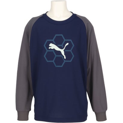 プーマ PUMA ACTIVE SPORTS ポリ LS Tシャツ ジュニア キッズ 子ども トップス 長袖 リサイクル素材 汗 吸収 発散 dryCELL機能 （01 PUMABLACK）｜詳細画像