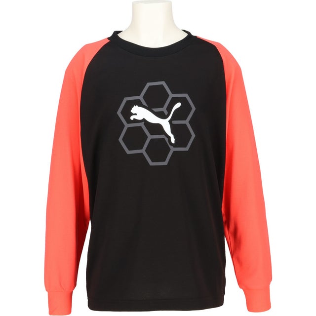 ACTIVE SPORTS ポリ LS Tシャツ ジュニア キッズ 子ども トップス 長袖 リサイクル素材 汗 吸収 発散 dryCELL機能 （01 PUMABLACK）