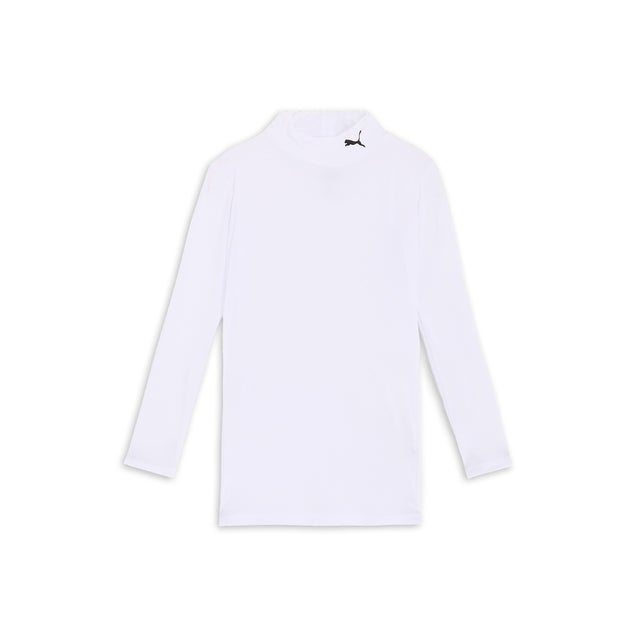 キッズ ボーイズ コンプレッション モックネック 長袖 シャツ 120ー160cm （Puma White-Black）