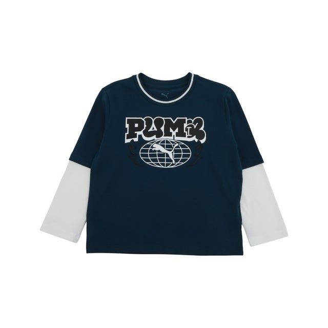 ジュニア 長袖Tシャツ MID90S リラックスド レイヤード LS Tシャツ B_ 696268 （Midnight Petrol）