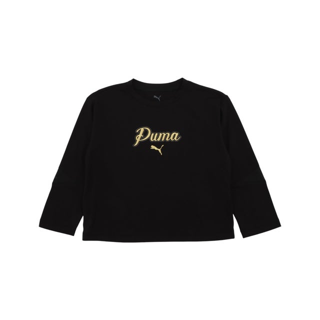 ジュニア 長袖Tシャツ ESS SCRIPT グリッター LS Tシャツ G_ 639170 （Black）