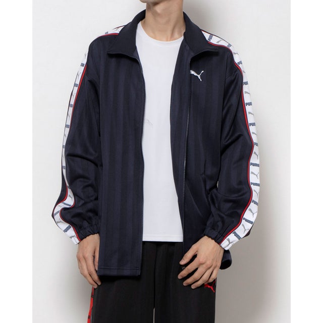 メンズ 長袖ジャージジャケット SHADOW STRIPE ニットジャケット_ 527754 （New Navy-Puma White）