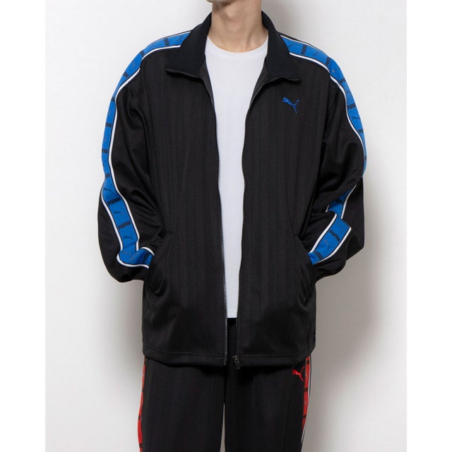 メンズ 長袖ジャージジャケット SHADOW STRIPE ニットジャケット_ 527754 （Black-Team Royal）
