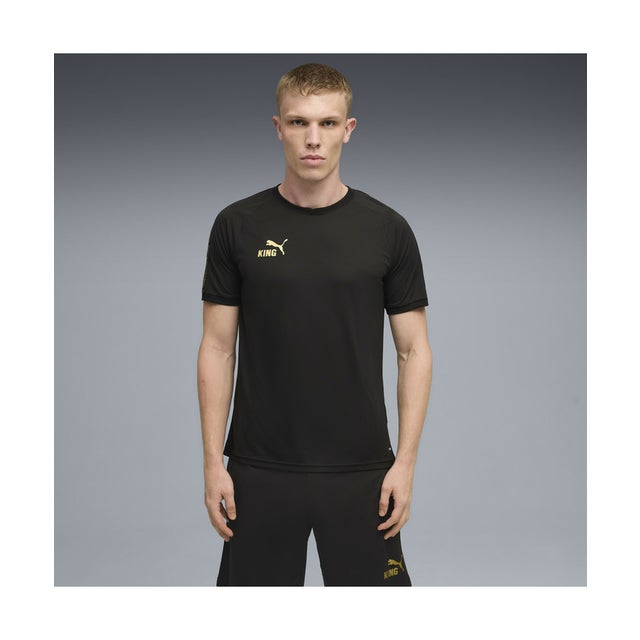 メンズ サッカー キング タッチ トレーニング 半袖 シャツ （Black-Gold）