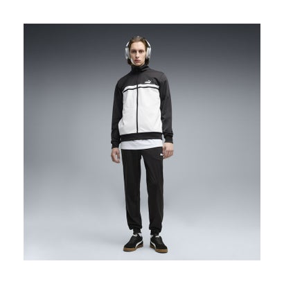 メンズ ポリ カラーブロック スーツ 上下セット Poly Colorblock Suit （New Navy）｜詳細画像