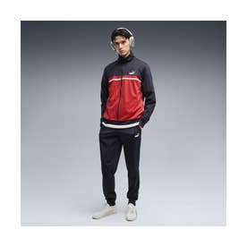 メンズ ポリ カラーブロック スーツ 上下セット Poly Colorblock Suit （New Navy）