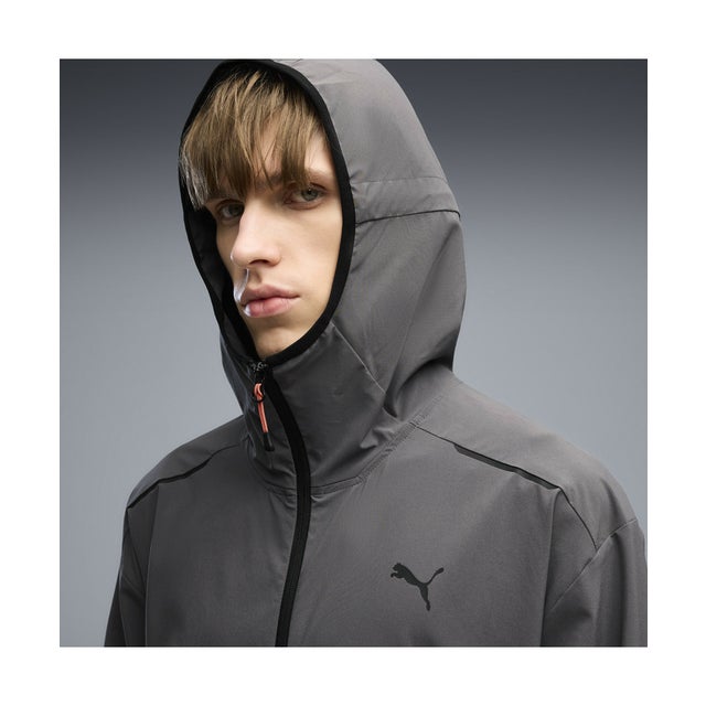 メンズ プーマテック 4ウェイ ストレッチ リラックスド フーディ PUMATECH Woven Track Jacket （Moody Gray）