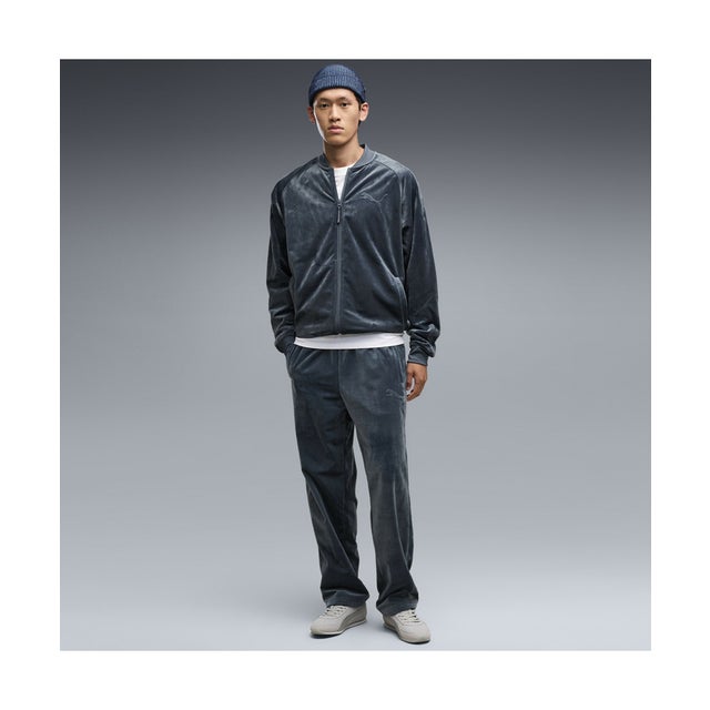メンズ ESS エレベーテッド リラックスド ベロア トラックパンツ オープン ESS ELEVATED Relaxed Velour （Evening Blue）