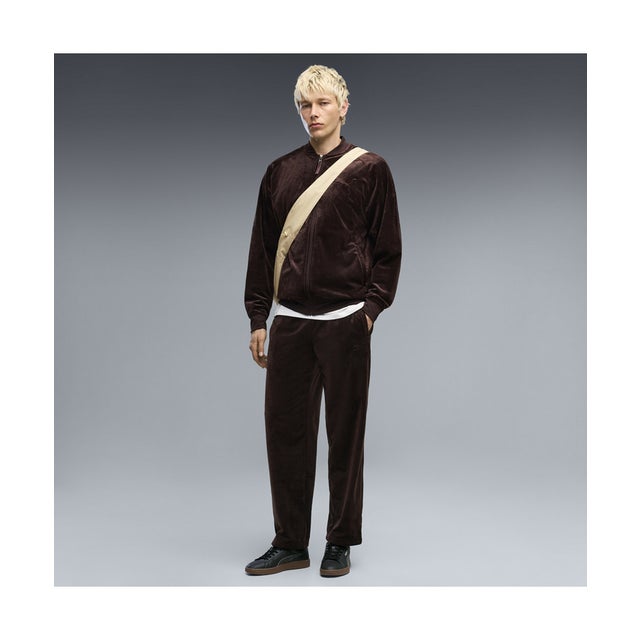 メンズ ESS エレベーテッド リラックスド ベロア トラックパンツ オープン ESS ELEVATED Relaxed Velour （Chocolate Fondue）