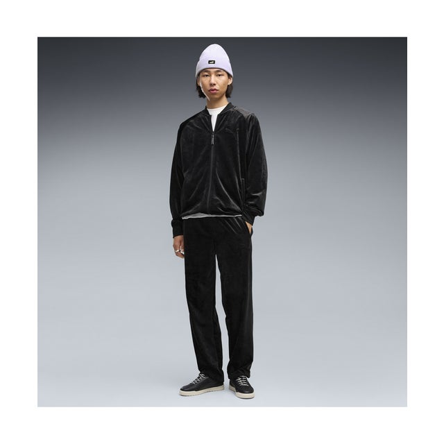 メンズ ESS エレベーテッド リラックスド ベロア トラックパンツ オープン ESS ELEVATED Relaxed Velour （Black）