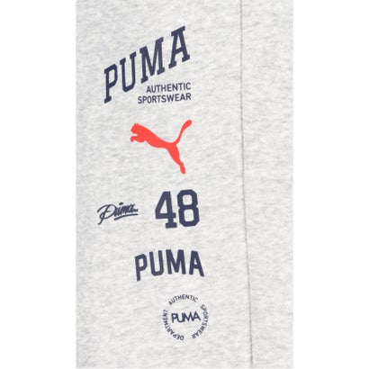 プーマ PUMA ESS ELEVATED MIX ロゴ PT メンズ ロングパンツ 長ズボン 保温性 機能性 裏起毛仕様 ウエストにドローコード フィット （04 LIGHTGRAYHEATHER）｜詳細画像