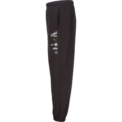 プーマ PUMA ESS ELEVATED MIX ロゴ PT メンズ ロングパンツ 長ズボン 保温性 機能性 裏起毛仕様 ウエストにドローコード フィット （01 PUMABLACK）｜詳細画像