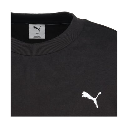 プーマ PUMA ESS ELEVATED MIX ロゴクルー メンズ トップス スウェット トレーナー 保温性 機能性 裏起毛仕様 秋 冬 オーバーサイズ （01 PUMABLACK）｜詳細画像