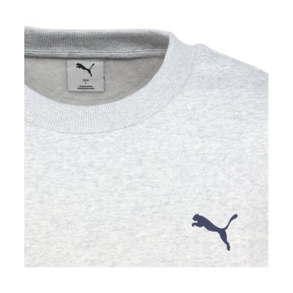 プーマ PUMA ESS ELEVATED MIX ロゴクルー メンズ トップス スウェット トレーナー 保温性 機能性 裏起毛仕様 秋 冬 オーバーサイズ （04 LIGHTGRAYHEATHER）｜詳細画像