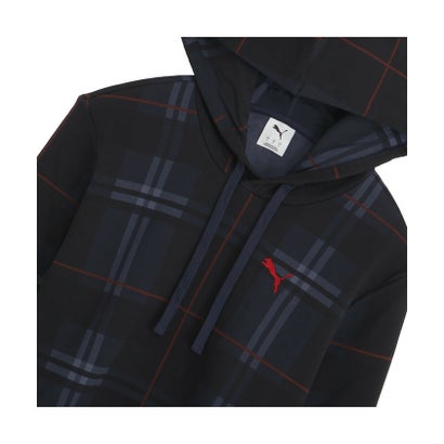 メンズ ESS ELEVATED タータン AOP フーディ ESS Elevated Tartan Hoodie （PUMA Navy）｜詳細画像