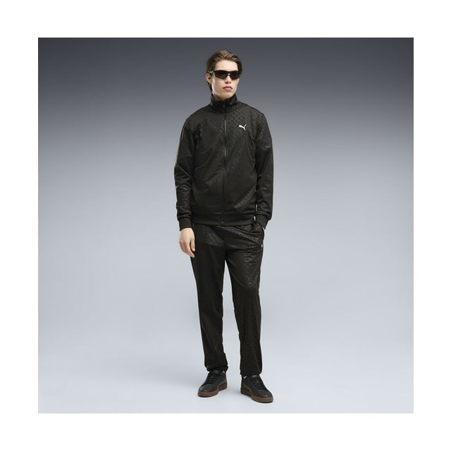 メンズ エンボスド ポリ スーツ 上下セット Embossed Poly Suit （Black）