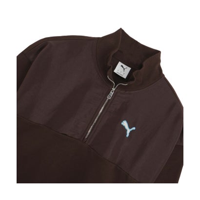 メンズ ESS エレベーテッド シャイン ハーフジップ スウェット 裏起毛 ESS ELEVATED SHINE Half Zip （White Glow Heather）｜詳細画像